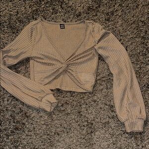 Elegant Brown Twist-Front Top